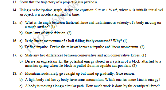 CBSE Class 11 Physics Question Paper Set X Solved 3