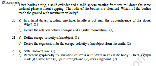 CBSE Class 11 Physics Question Paper Set X Solved 4