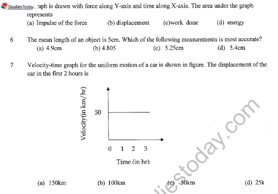 CBSE Class 11 Physics Sample Paper Set H Solved 2