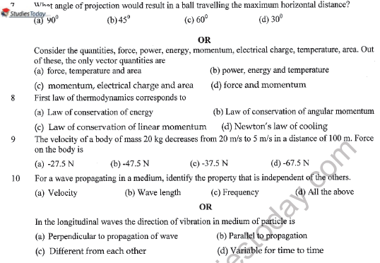 CBSE Class 11 Physics Sample Paper Set I Solved 2