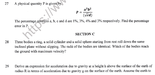 CBSE Class 11 Physics Sample Paper Set K Solved 5