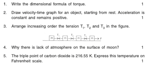 CBSE Class 11 Physics Sample Paper Set U
