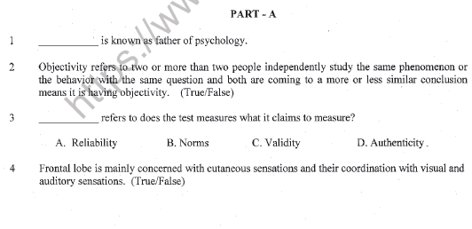 CBSE Class 11 Psychology Question Paper Set I Solved 1