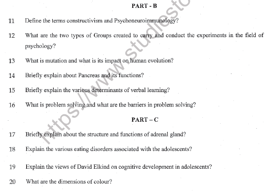 CBSE Class 11 Psychology Question Paper Set I Solved 3