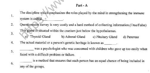 CBSE Class 11 Psychology Sample Paper Set F Solved 1