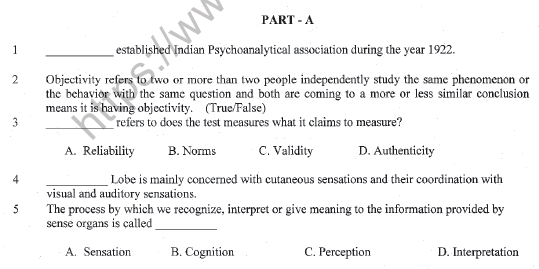 CBSE Class 11 Psychology Sample Paper Set H Solved 1