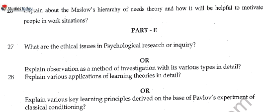 CBSE Class 11 Psychology Sample Paper Set H Solved 4