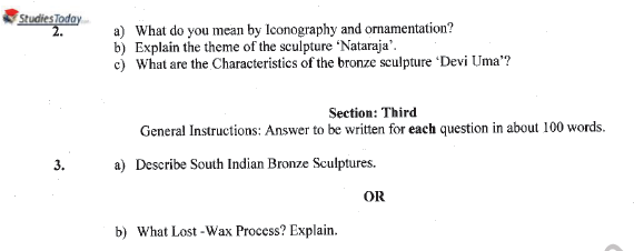 CBSE Class 11 Sculpture Question Paper Set C 2