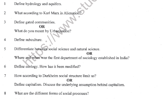 CBSE Class 11 Sociology Sample Paper Set F Solved 1