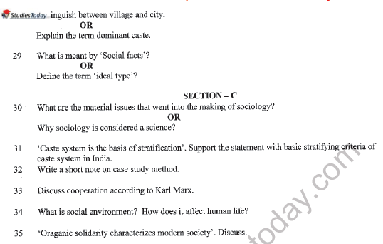 CBSE Class 11 Sociology Sample Paper Set G Solved 4