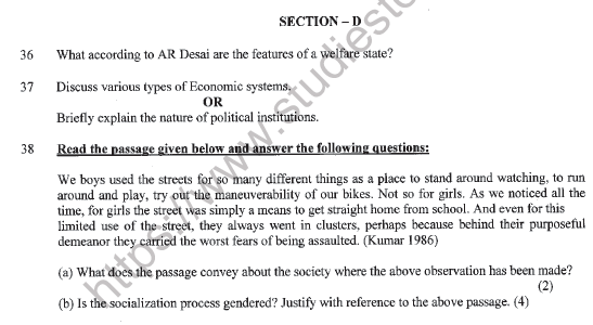 CBSE Class 11 Sociology Sample Paper Set G Solved 5