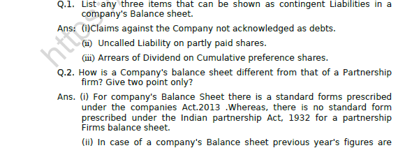 CBSE Class 12 Accountancy Analysis of Financial Statements Worksheet 7