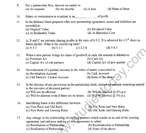 CBSE Class 12 Accountancy Question Paper 2022 Set C Solved 2