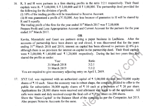 CBSE Class 12 Accountancy Sample Paper 2021 Set A Solved 4