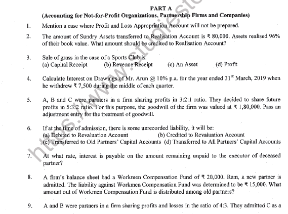 CBSE Class 12 Accountancy Sample Paper 2022 Set A Solved 1
