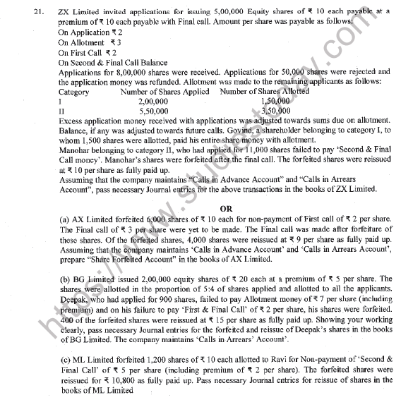 CBSE Class 12 Accountancy Sample Paper 2022 Set A Solved 7