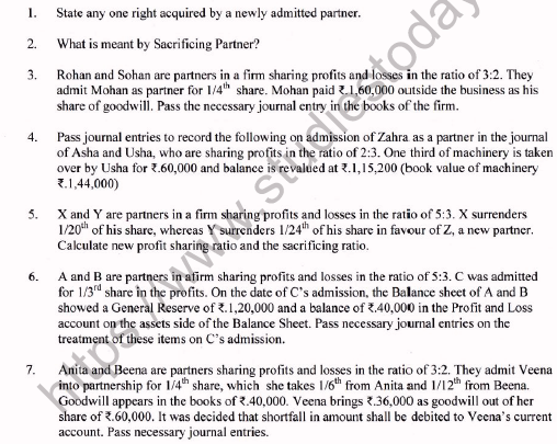 CBSE Class 12 Accountancy Worksheet Set E Solved 1