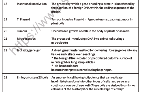 CBSE Class 12 Biology Bio Technology Principles And Processes Question Bank 4