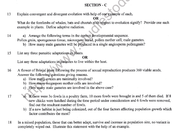CBSE Class 12 Biology Question Paper 2021 Set B Solved 3