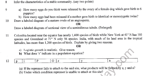 CBSE Class 12 Biology Question Paper 2022 Set D 2