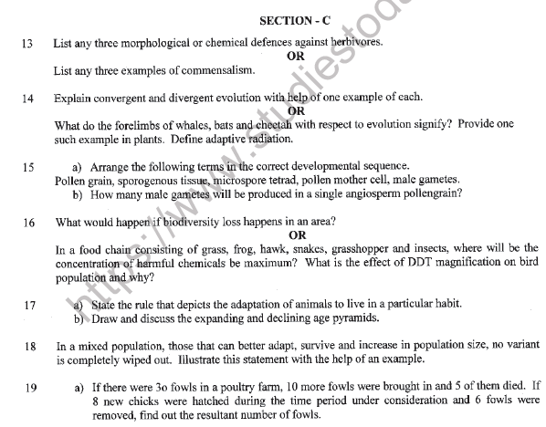 CBSE Class 12 Biology Question Paper 2022 Set D 3