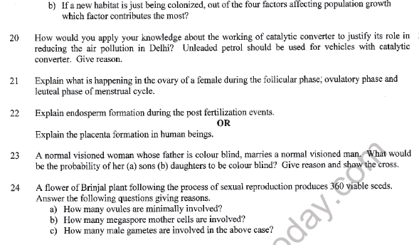 CBSE Class 12 Biology Question Paper 2022 Set D 4