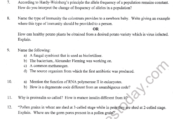 CBSE Class 12 Biology Sample Paper 2022 Set B Solved 2