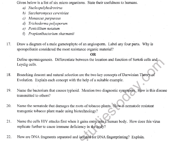 CBSE Class 12 Biology Sample Paper 2022 Set B Solved 4