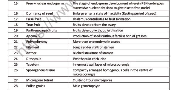 CBSE Class 12 Biology Sexual Reproduction In Flowering Plants Worksheet Set F 2