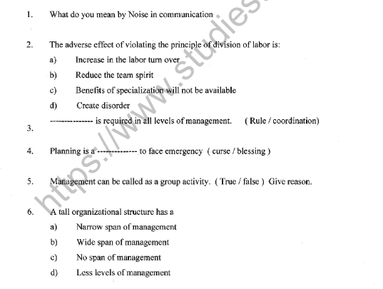 CBSE Class 12 Business Studies Question Paper 2021 Set A Solved 1