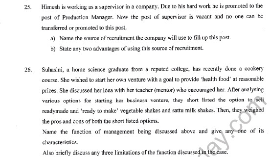 CBSE Class 12 Business Studies Question Paper 2021 Set A Solved 6