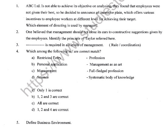 CBSE Class 12 Business Studies Question Paper 2021 Set C Solved 1