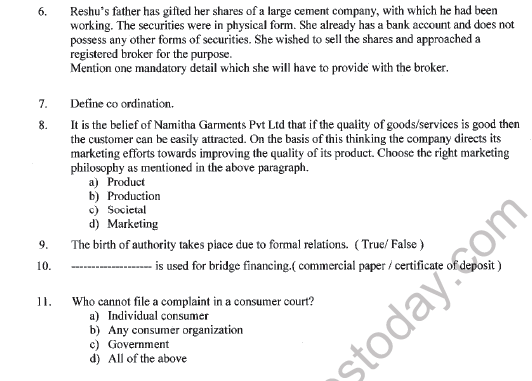 CBSE Class 12 Business Studies Sample Paper 2023 Set A Solved 2