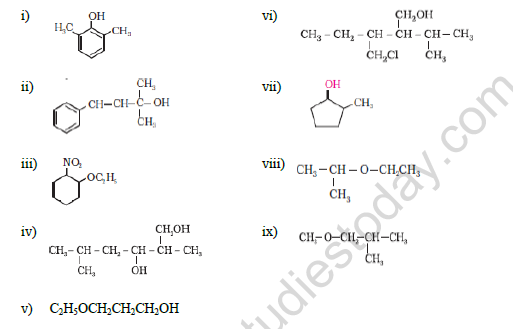 CBSE Class 12 Chemistry Alcohols Phenols And Ethers Worksheet Set B 1