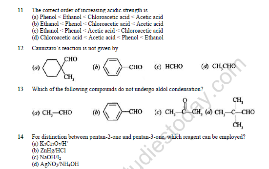 CBSE Class 12 Chemistry Aldehydes Ketones And Carboxylic Acids Question Bank Set D 5