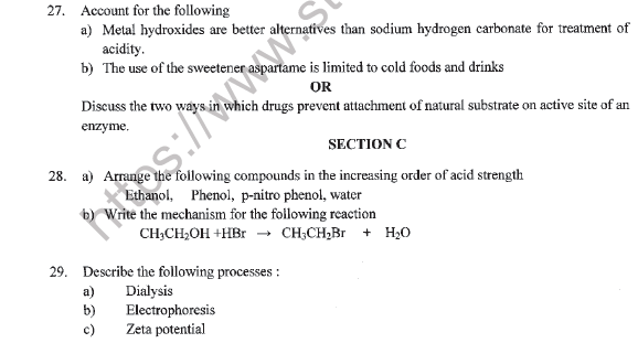 CBSE Class 12 Chemistry Question Paper 2020 Set C Solved 5