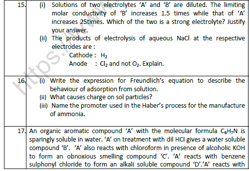 CBSE Class 12 Chemistry Sample Paper 2021 Set B 3