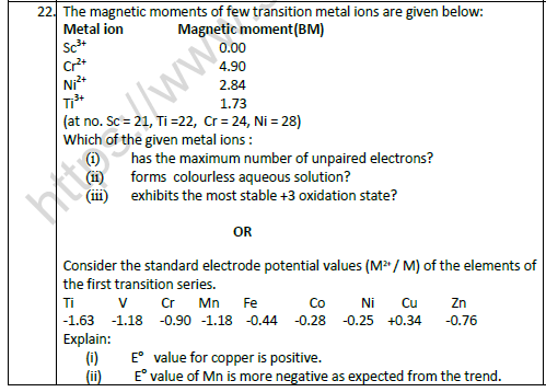 CBSE Class 12 Chemistry Sample Paper 2021 Set B 5