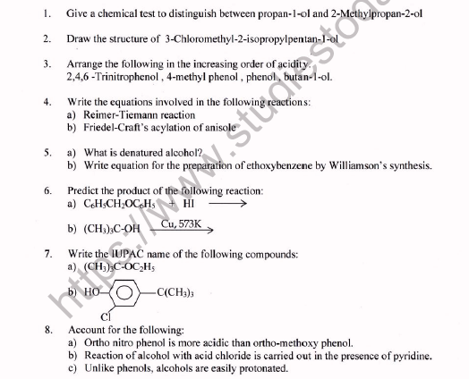 CBSE Class 12 Chemistry Worksheet Set A Solved 1