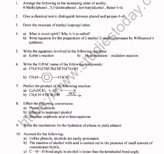 CBSE Class 12 Chemistry Worksheet Set B Solved 1