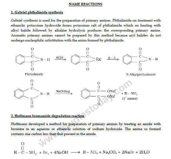 CBSE Class 12 Chemistry notes and questions for Amines Part B 2