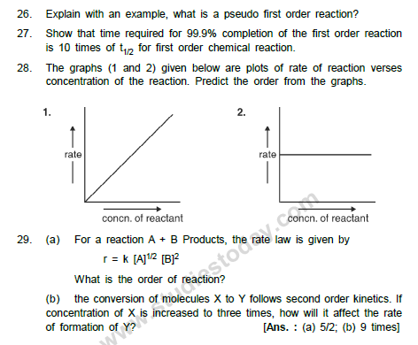 CBSE Class 12 Chemistry notes and questions for Chemical Kinetics Part C 5