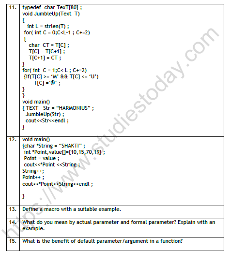 CBSE Class 12 Computer Science C++ Worksheet Set A 5
