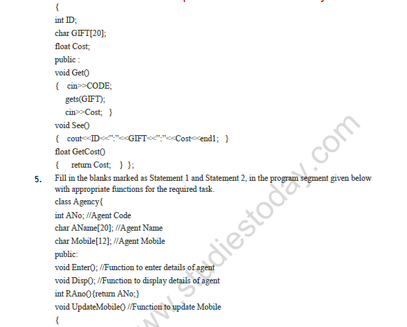 CBSE Class 12 Computer Science Data File Handling Worksheet 3