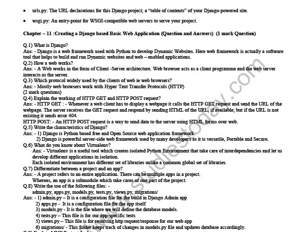 CBSE Class 12 Computer Science Django Notes 2