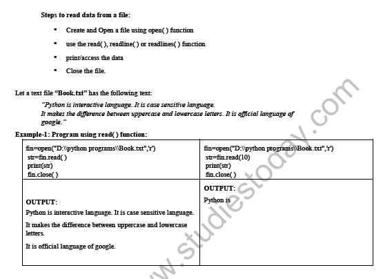 CBSE Class 12 Computer Science File Handling Notes 4