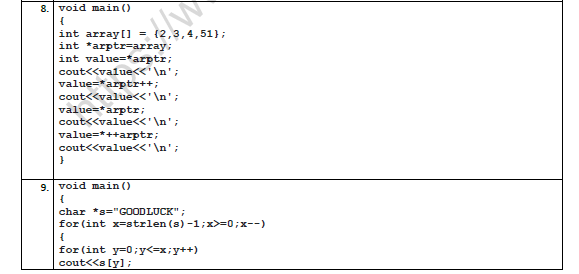 CBSE Class 12 Computer Science Pointers Worksheet 4