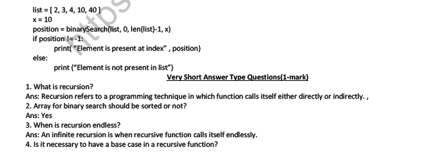 CBSE Class 12 Computer Science Recursion Notes 3