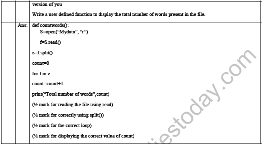 CBSE Class 12 Computer Science Sample Paper 1 6