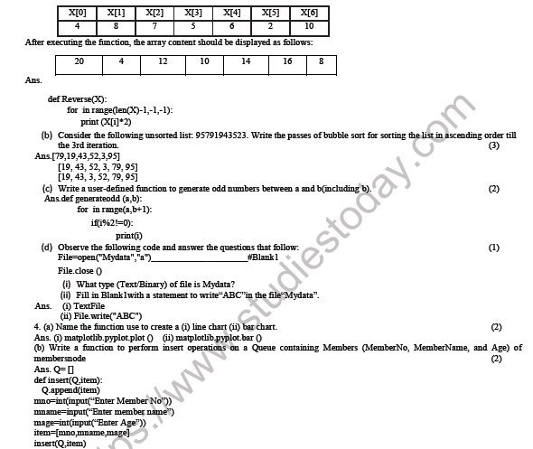 CBSE Class 12 Computer Science Sample Paper 2 5